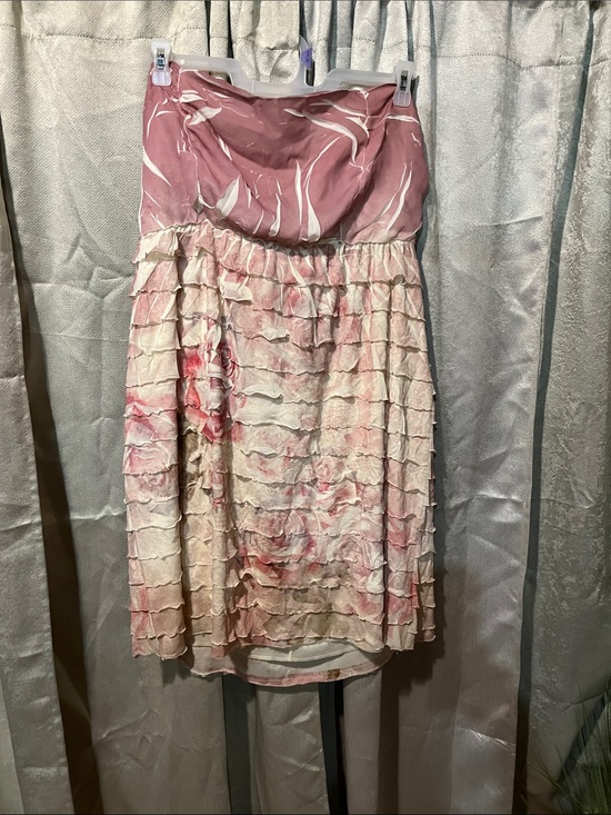 Maurices Dresses & Skirts - Size 18 Maurices Pink and Cream Strapless Ruffle Dress